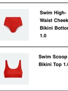 MeUndies Red Scoop Bikini Top with Contrast Trim